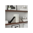 thumbnail image 2 of Decorative Steps Book Ends with Striped Pattern - Modern Resin and Wood Bookends for Bookshelf Decor and Book Accessories - Stylish Office Accent, Desk, or Side Table Decor - Set of 6", Black, 2 of 11
