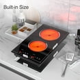 VBGK Electric Cooktop 2 Burners 12 inch 2000W Plug in Electric Burner Countertop and Builtin