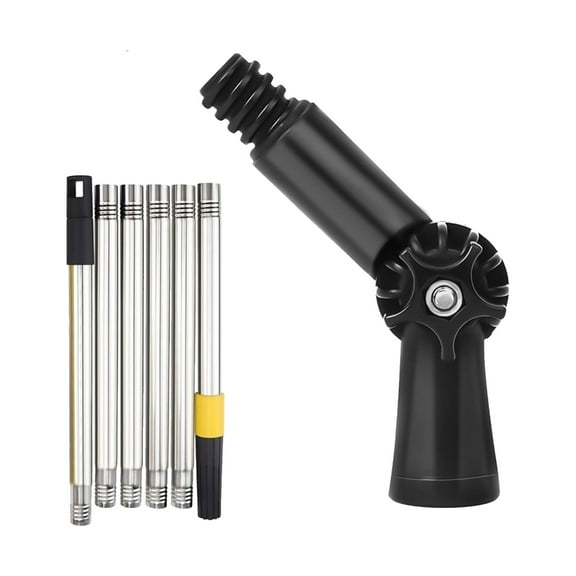 Adjustable Length Telescopic Window Cleaning Tool With Swivels Head Sturdy ABS Handle Safe For Balconies Roof Gutters Maintenance