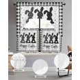 thumbnail image 2 of Easter Swag Curtains for Living Room/Bedroom Windows, Spring Polka Dot Bunny Black Plaid Checkered Kitchen Curtains and Valances Set 36 Inch Length, Light Filtering Swags Valance Curtain Panels, 2 of 5