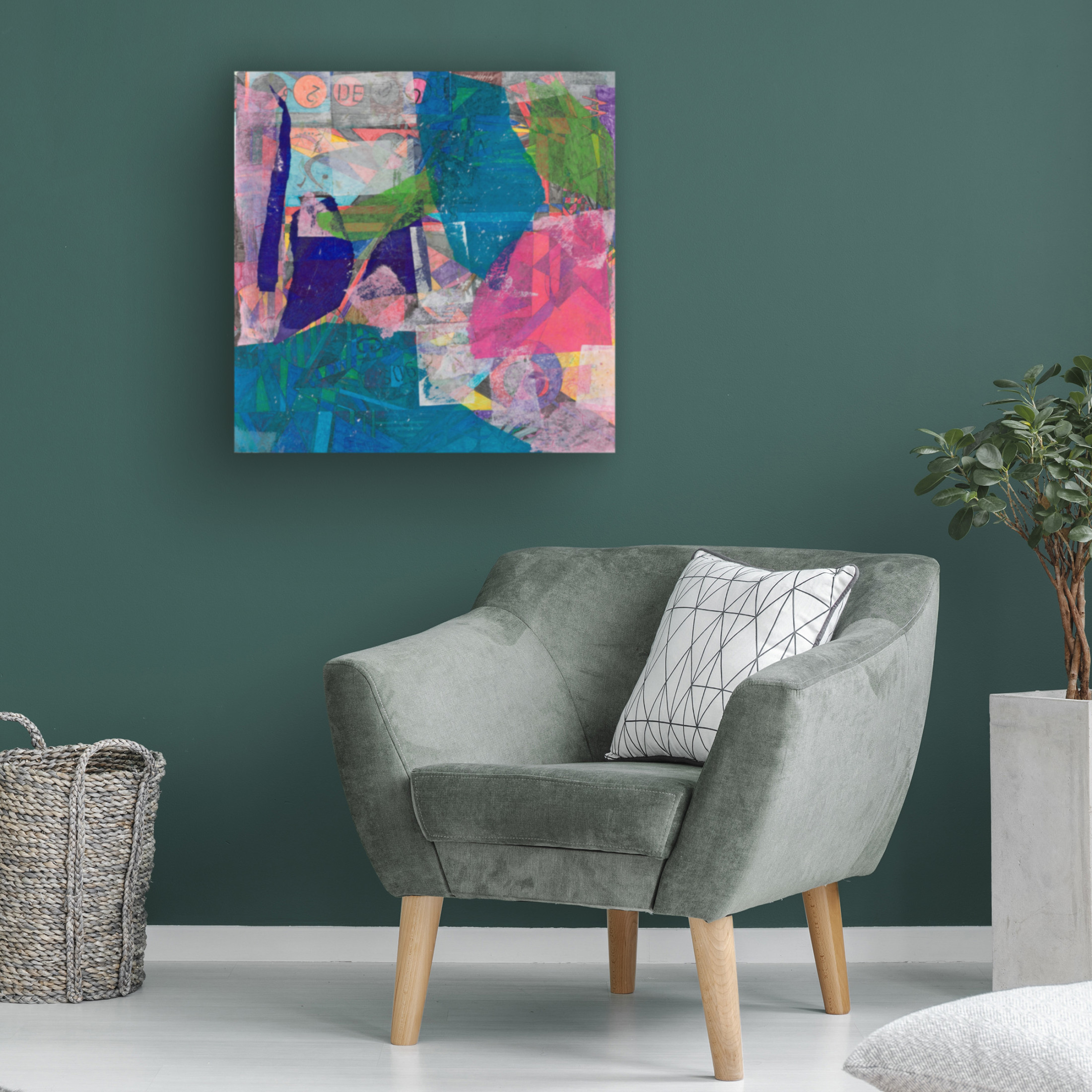 Canvas Wall Art - Ellen Kossoff 'De8' Wall Art for Living Room, Bedroom, or Office Décor by Trademark Fine Art - 18 x 18 Inches