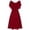 *Red, variant on ClodeEU Women's Chiffon A Line Wedding Gown with Ruffle Shoulder ,Elegant Cocktail Party Bridesmaid Dress Blue,Womens Plus M