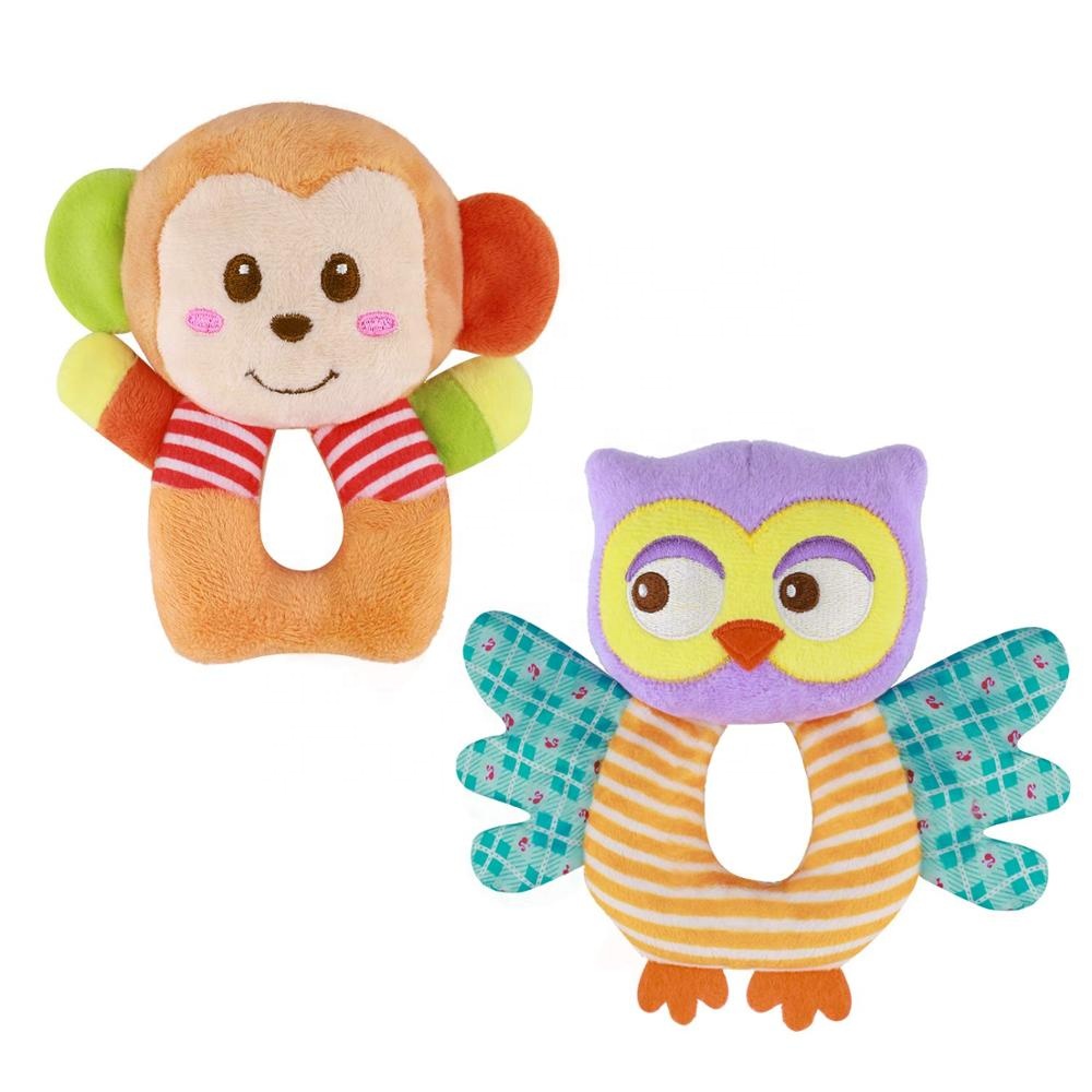 ISHANTECH Baby Rattle Toys Squeaky ToyInfant Soft Plush Rattle Baby