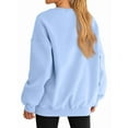 thumbnail image 4 of Women Oversized Sweatshirts Hoodie Fleece Crew Neck Long Sleeve Sweaters Comfy Fall Fashion Outfits Light Blue L, 4 of 9