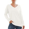 thumbnail image 1 of Suéter De Punto Casual Para Mujer, Suéter De Punto Con Abertura Lateral, Suéter Superior Cómodo Para El Hogar Para El Club, 1 of 7