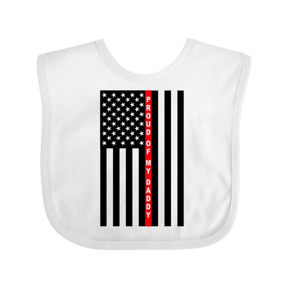 Inktastic Firefighter Daddy Flag Boys or Girls Baby Bib