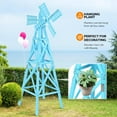 thumbnail image 3 of Wooden Windmill, Weather-Proof Wind Spinner, Outdoor Wind Mill for Garden Lawn Patio Decoration (Blue, Large), 3 of 13