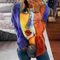 thumbnail image 1 of ICHUANYI Liquidación Mujeres Moda Impreso Casual Cuello Redondo Manga Larga Suelta Camiseta Blusa Tops ICHUANYI WER202308230484, 1 of 8