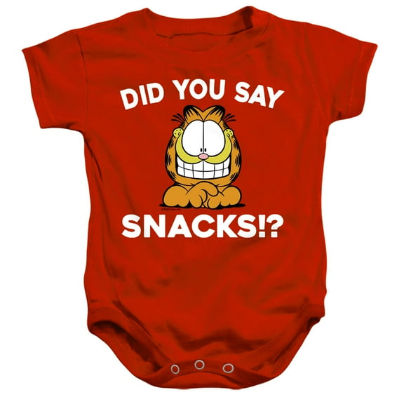 Garfield Did You Say Snack Unisex Infant Snap Suit for Baby (24 Months) Red