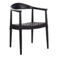 thumbnail image 3 of SAFAVIEH Juneau Modern Leather Woven Accent Chair, Black, 3 of 10