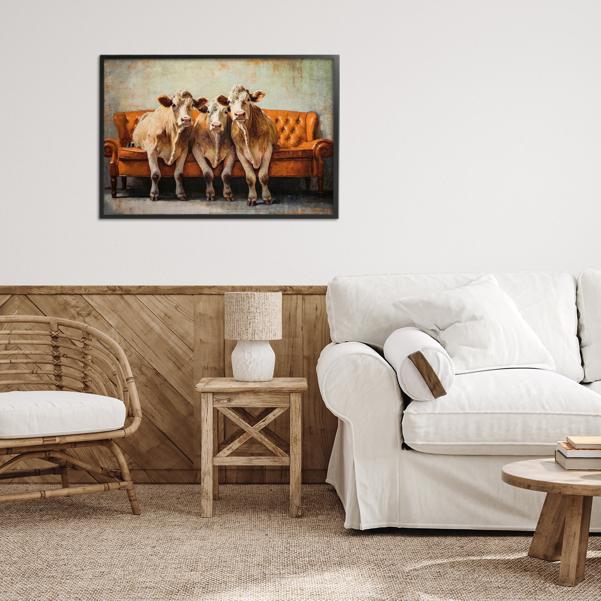 Stupell Industries Cows Just Chillin' Black Framed Giclee Art, design by Tina LeCour