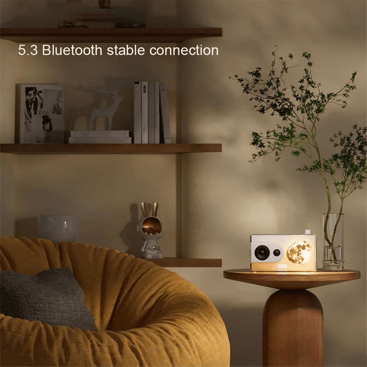 M6 Moonlight Music Box Bluetooth Speaker Support TF Card Play AUX Computer Connection Clock Transparent Sound Box A