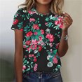thumbnail image 2 of Tops de Ajuste Suelto para las Mujeres Impreso Manga Corta Suéter Camiseta Cuello Redondo Blusa Casual, Top de Moda para el Uso Diario Y las Salidas, 2 of 6