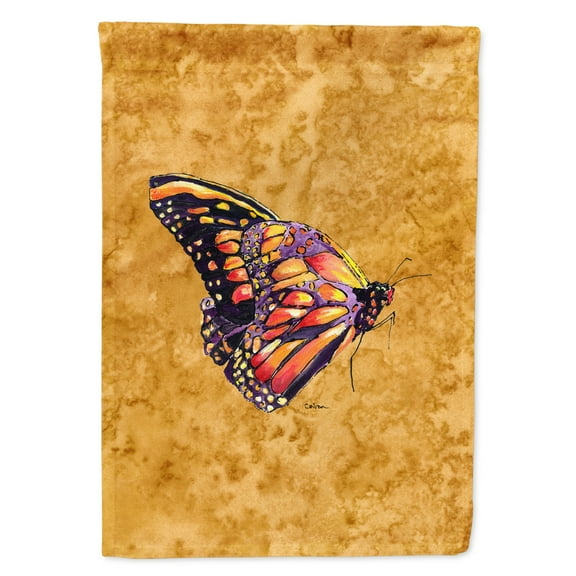 Carolines Treasures 8858-FLAG-PARENT Butterfly on Gold Flag  multicolor