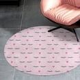 thumbnail image 4 of Closed Eyes And Pink Hearts Round Carpet Circle Rug Outdoor Patio Area Rug Washable Large Area Rugs Hallway Room Decor Fitness Mats, 4 of 8