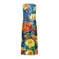 thumbnail image 4 of Dresses for Women Loose Casual Floral Printed Maxi Long Dress Plus Size Sleeveless Round Neck Dresses with Wide Pocket Summer Beach Boho Tank Dress Tshirt Dresses for Ladies, 4 of 5