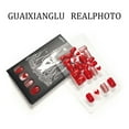 thumbnail image 3 of WE-POLUJ 24Pcs Valentines Day Fake Nail Red Glitters Heart Art Short Square Manicure, 3 of 8