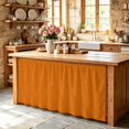 thumbnail image 5 of Burnt Orange Sink Skirt for Bathroom, Self-Adhesive Under Sink Curtain, Country Farmhouse Solid Fall Warm Orange Hide Pipes & Storage Fabric Cabinet Skirt Cover for Kitchen Laundry 32"x55", 5 of 8