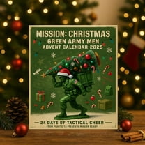 Christmas Green Army Advent Calendar 2025, Military-Themed Christmas Countdown Calendar with 24 2D Acrylic Soldiers Ornament,Christmas Vacation Countdown Calendars,Christmas Green Men Advent Calendar
