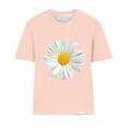 thumbnail image 4 of Womens Round-Neck Blouses Short Sleeved T Shirts Daisy Flower Print Top, 4 of 4