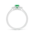 thumbnail image 2 of ANGARA Natural Pear Emerald Solitaire Ring with Trio Diamond Accents in 14K White Gold for Women (Size-7x5mm) | May Birthstone, Birthday, Anniversary, Jewelry Gift for Women | Natural Emerald Ring, 2 of 11