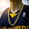 thumbnail image 6 of Mens Heavy Miami Cuban Link Chain Choker 14k Gold Plated Hip Hop Thick Stainless Steel 8mm/10mm/12mm/14mm/16mm Necklace/Bracelet, 6 of 8