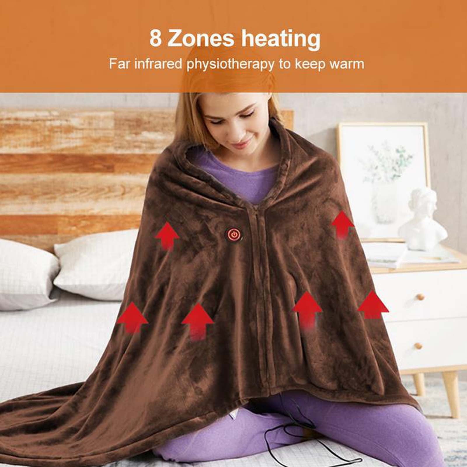 CVLNCYCLING Clearance Heated Blankets Queen Clearance,Winter Soft Flannel Electric Blanket ,Portable 5V USB Heated Car Office Use Winter Warm Blanket Cover Heater