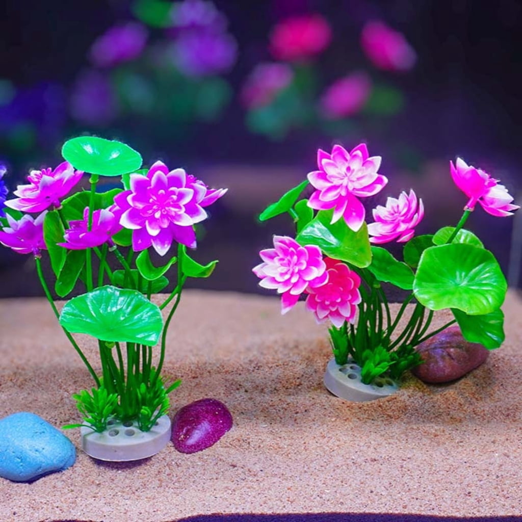 Fish Tanks Artificial Lotuses Simulation Landscape Large Plant FishTank Landscaping Fish Tanks Plant