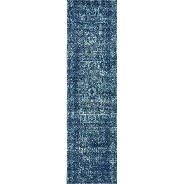 Unique Loom Tapis de Tradition 2' 7 x 10' Coureur Bleu Marine/turquoise