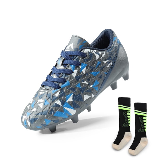 Tacos de Fútbol Juveniles DREAM PAIRS Talla 12.5 Gris Oscuro Azul