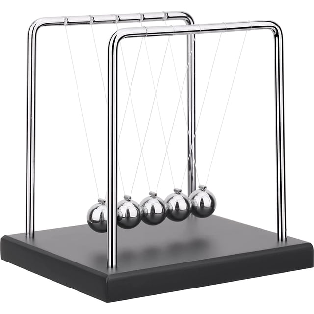 Newtons Cradle Balance Balls Science Physics Gadget Desktop Deco Rojo Verde