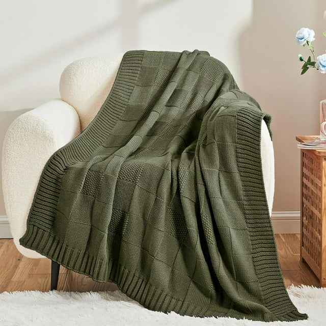 Meitianfacai Camping Blanket Sofa Blanket Daylight Blanket Knitted Boho Conditioning Napping Blanket Sofa Cover Blanket Woolen Blanket, Green