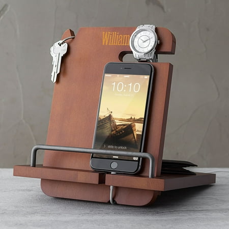 Personalized wooden docking tech station