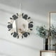 thumbnail image 5 of Espejo de pared con flecos de macramé bohemio con cuentas de madera, colgante de plumas, espejo redondo de arte de pared para dormitorio, pasillo, sala de estar, decoración del hogar (gris) JAMW Sencillez, 5 of 5