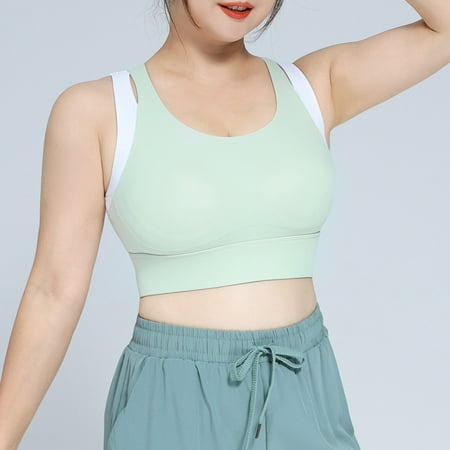

Edvintorg Women s Color Fake Two-Piece Sports Underwear Bras Clearance Shockproof High-Strength Bra Fixed Large Chest Pad Close Pair Milk Yoga Vest Valentines Day Gifts