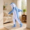 thumbnail image 6 of Maqroz Adult Animal Dolphin Onesie Pajamas Unisex Fleece Halloween Costume Long Sleeve Sleepwear Cosplay Jumpsuit Homewear Winter Warm Party Outfit, 6 of 7