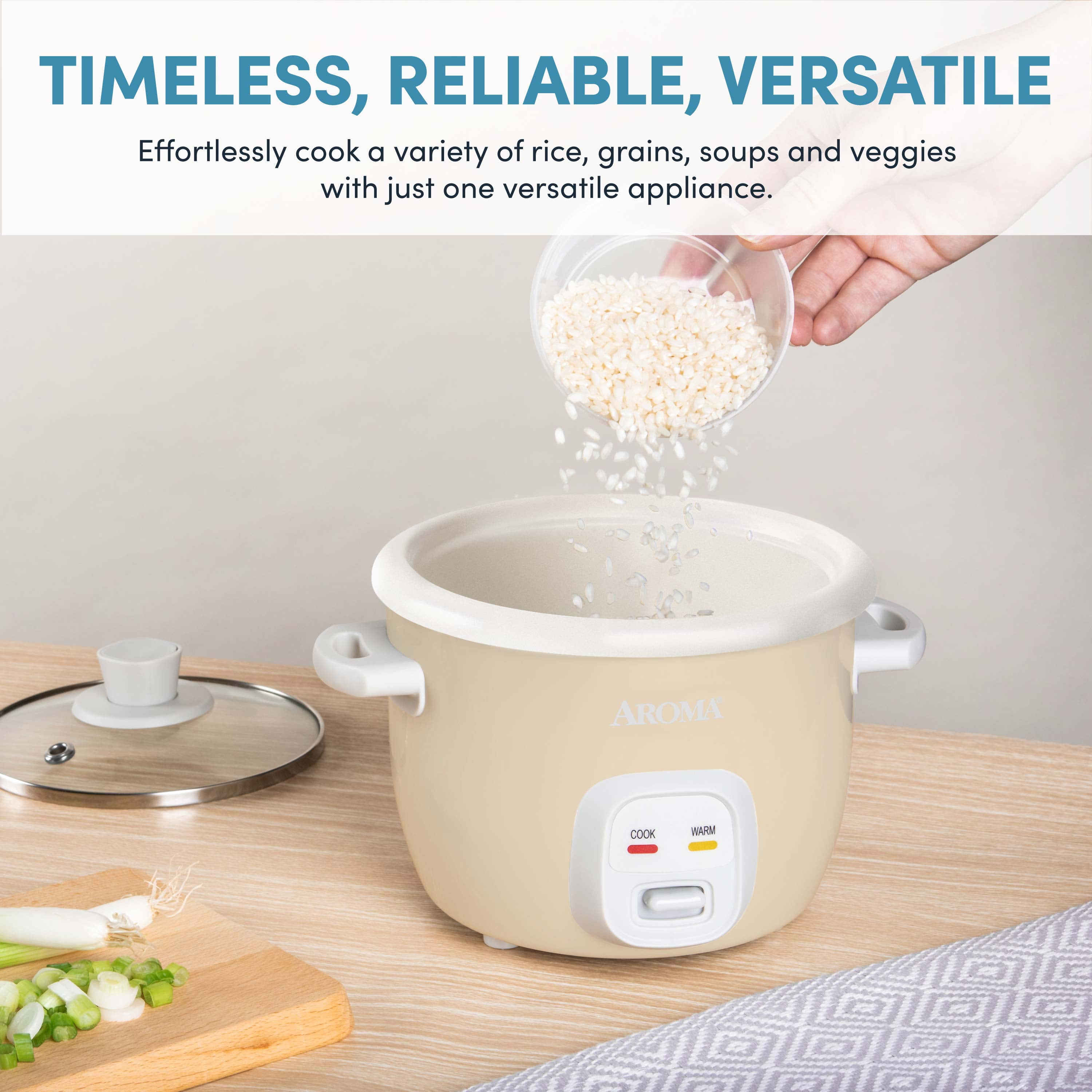 Aroma 4-Cups (Cooked) / 1Qt. Rice & Grain Cooker ARC-302NGMT