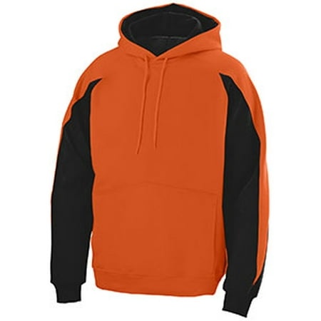 - Augusta Youth Cotton/Poly Athletic Fleece Hoody with Contrast Inserts - ORANGE/ BLACK - S 5461