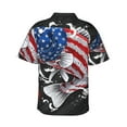 thumbnail image 3 of Balery Largemouth Bass Fish in USA Print Men's Hawaiian Shirts Short Sleeve Beach Shirt Relaxed Fit Vacation Button Down Shirts-Small, 3 of 9