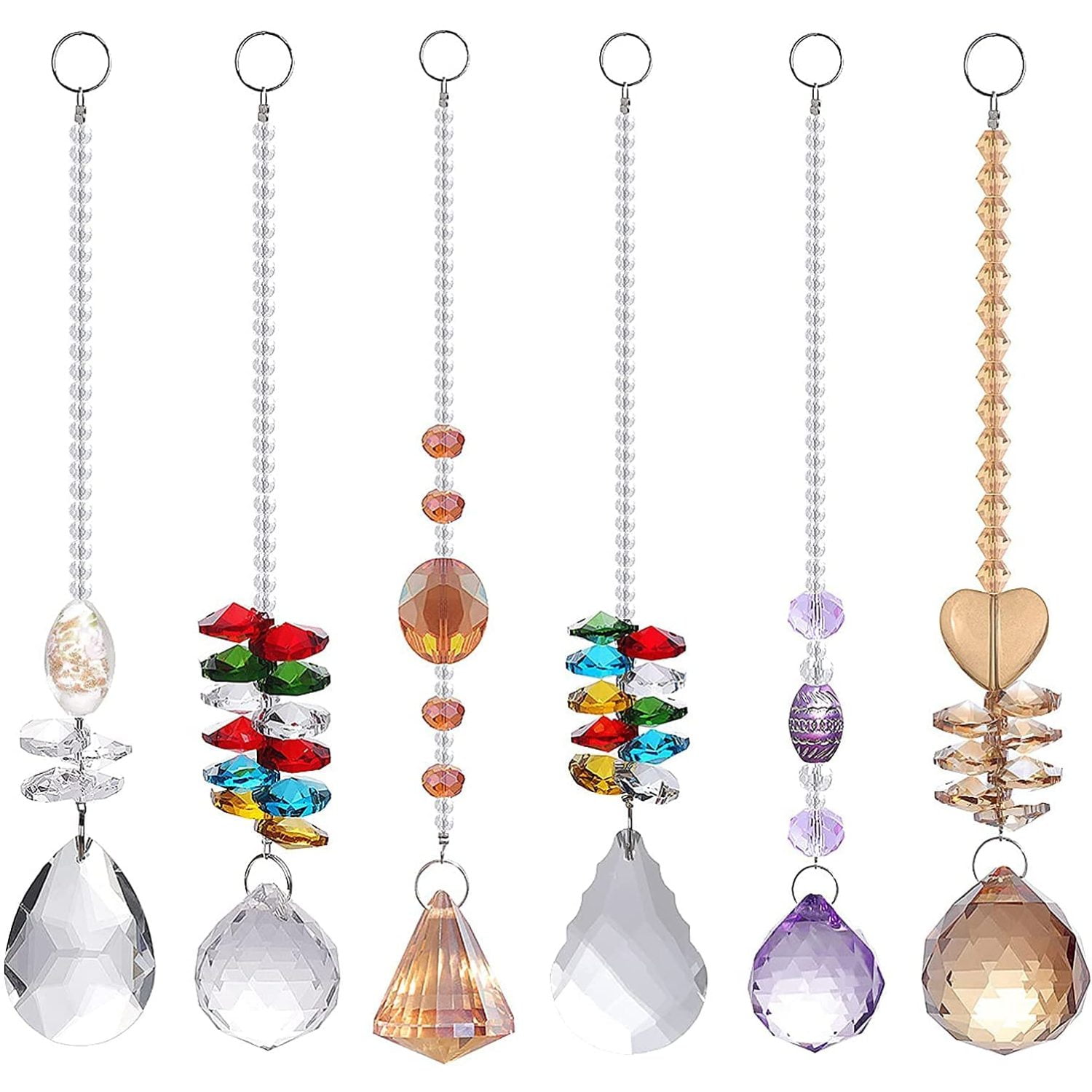 Set 3 Chakra Crystal Ball Hanging Suncatcher Christmas Gift Ornament with Box
