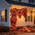thumbnail image 4 of Halloween Decorations Outdoor, Artificial Maple Leaf Wreath, Wicker Harvest Festival Maple Leaf Decoration for Home and Outdoor Displays, 75cm/29.5in, 4 of 6