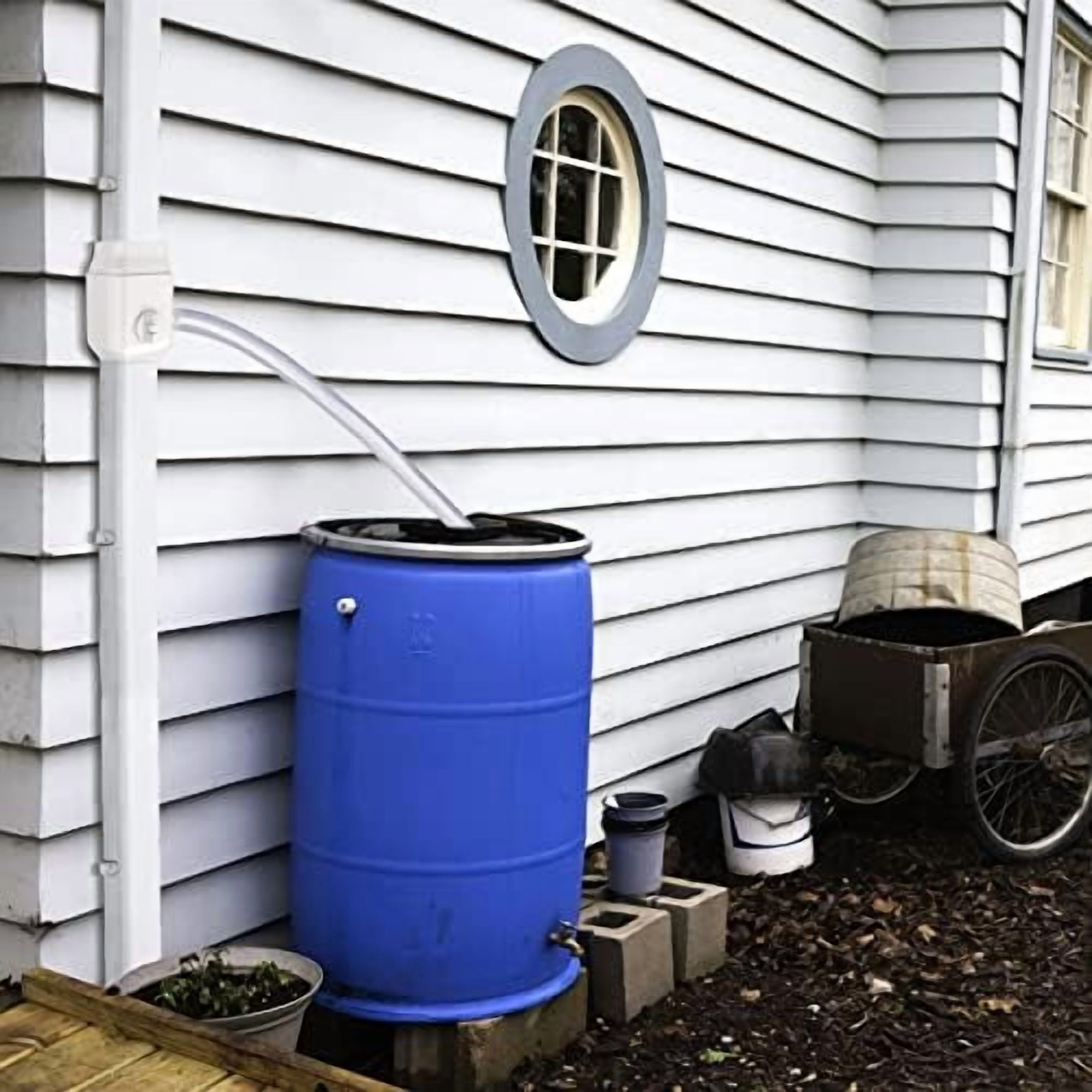 Gutter Downspout Diverter Fits for 2"x3" Standard Downspout, Rainwater Collection System with Adjustable Valve, Rainwater Diverter to Direct Water into Rain Barrel, 4ft. 1-1/4” Hose$$Garden & Patio
