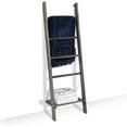 thumbnail image 6 of MyGift Vintage Gray Solid Wood Wall Leaning Towel Rack, 6 of 7