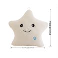 thumbnail image 3 of LED Light-Up Star Plush Pillow with Smiley Face, Soft Color-Changing Glowing Stuffed Cushion with Hanging Loop, Cozy Nightlight Bedroom Decor,White, 3 of 5