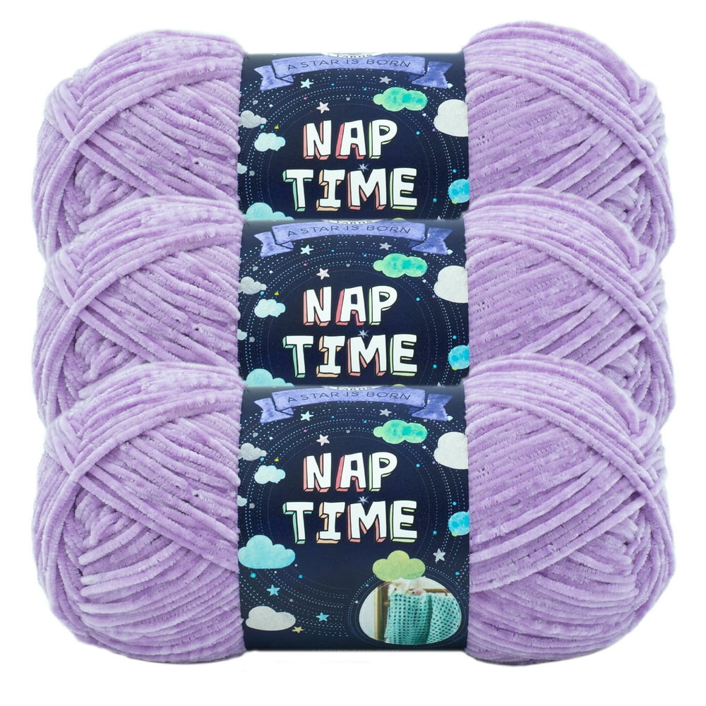 Lion Brand Yarn Naptime Lilac Super Soft Chenille Medium Polyester