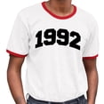 thumbnail image 2 of 1992 College Style Ringer Tee Shirt Unisex Medium White/Red, 2 of 5