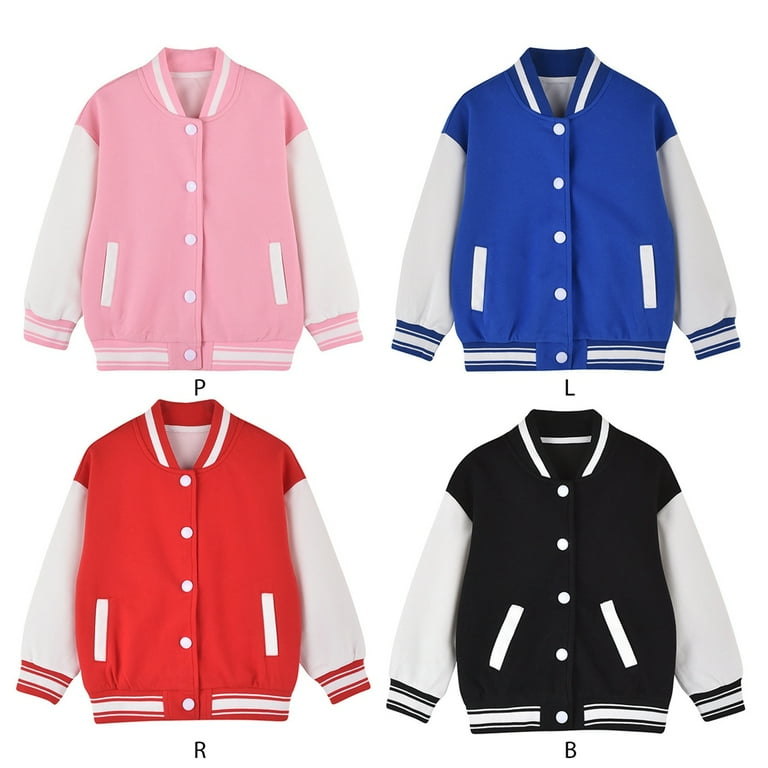 GYRATEDREAM Kids Varsity Jacket Girls Boys Baseball Jacket Bomber Coat School Jackets 1 9 Years Walmart