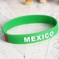 thumbnail image 3 of KAKOWELY 4 pulseras de silicona con la bandera de México, pulseras de goma para fútbol, pulseras con la bandera nacional verde, artículos de recuerdo para fiestas deportivas para mujeres y hombres., 3 of 4