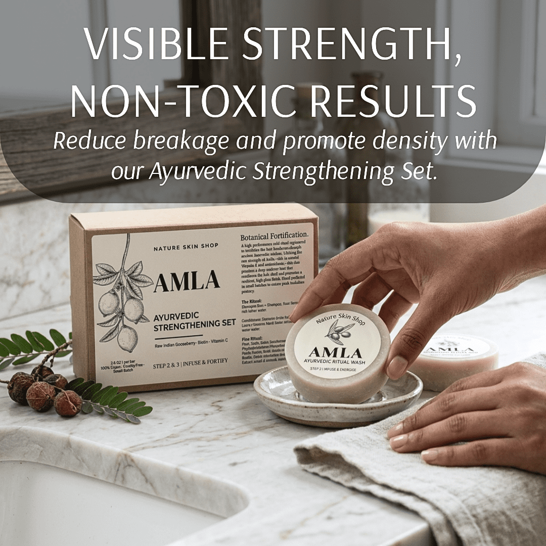 Nature Skin Shop Amla Ayurvedic Hair Set, for Thicker Fuller Looking Hair, 2-Piece