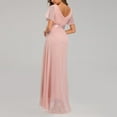 thumbnail image 4 of JBXKXYW Dresses for Women 2024 Women Strapless Chiffon Prom Dress A Line Ruffle Bridesmaid Dresses formal Evening Gown Wedding Dresses Womens Dresses (Pink,L), 4 of 5